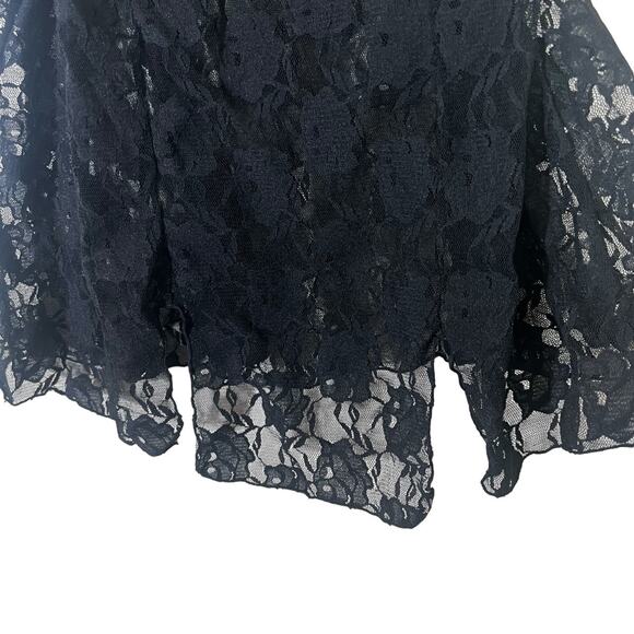 Smart & Sexy Sleepwear Womens 36C Black Lace Chemise Rhinestone Lingerie Glam - Picture 3 of 6